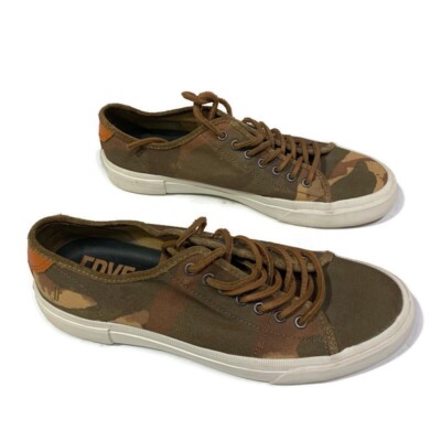 FRYE Mens Size 10 Shoes Ludlow Brown Camo Low Top Canvas  display picture 3