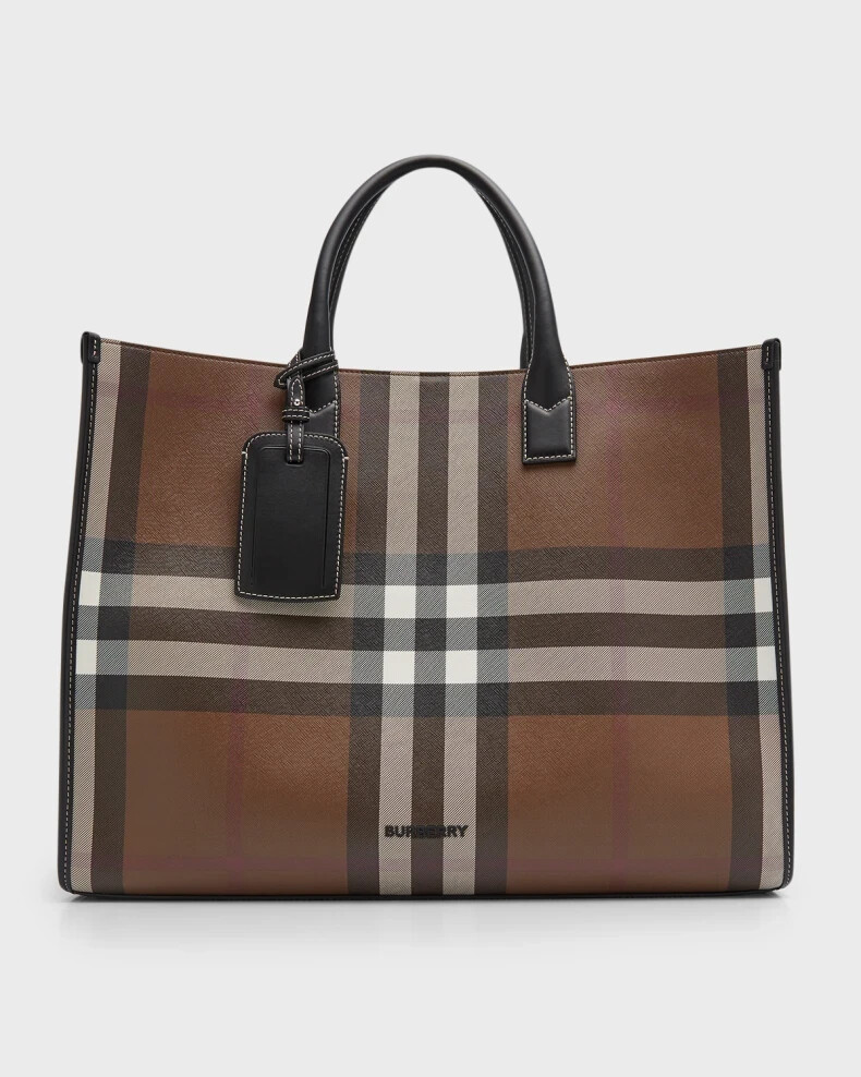 BURBERRY LONDON Denny Check Tote Bag,Logo,Check,Travel BURBERRY LONDON Denny Check Tote Bag,Logo,Check,Travel