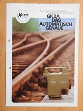 KERN SWISS GK2A Level Surveying Brochure Leaflet 1985 German Vintage