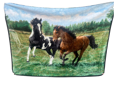 Horse Throw Blanket Plush Fleece Persis Clayton Weirs Northwest Company 48x60