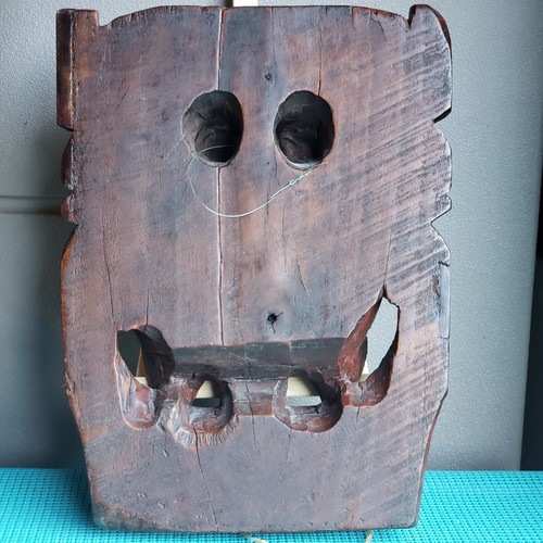Chinese Mask Late Ming To Early 1650 Qing Carved Heavy Wood From Mountain Villag - Picture 3 of 6