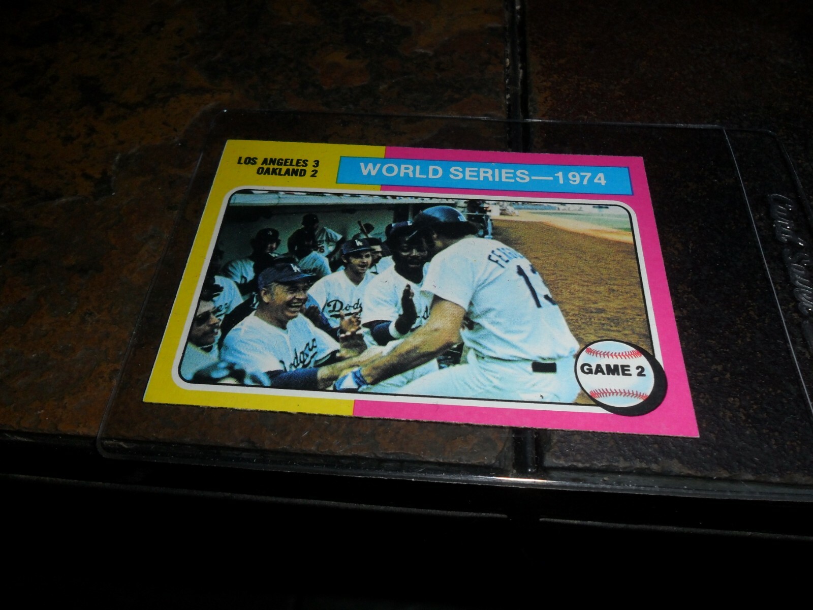 RARE 1975 TOPPS ERROR BLANK BACK BASEBALL CARD WORLD SERIES 1974