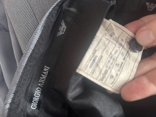 Giorgio Armani Lecollezioni Black Label Grey Silver Sharkskin Coat 58 Pants 42 - Picture 14 of 24