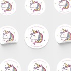 Personalised Custom 24 35 Unicorn Thank you Birthday Stickers Party Bag Seal