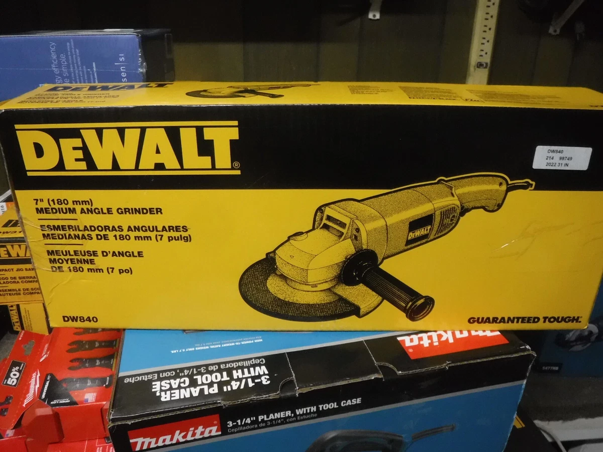 NEW Dewalt 13 Amp 7 in. 8 000 RPM Medium Angle Grinder DW840