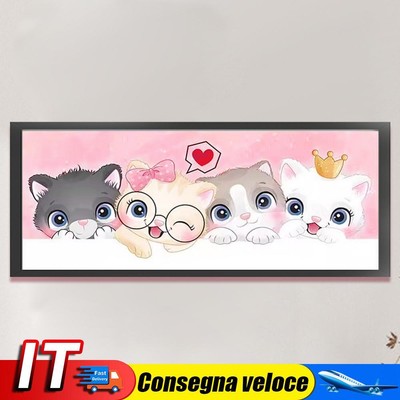 Full Embroidery Eco-cotton Thread 11CT Printed Cat Cross Stitch Kit Art 100x45cm