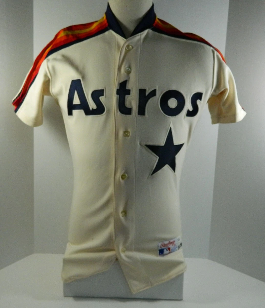 1989 Houston Astros Blank # Game Issued Cream Jersey DP08394