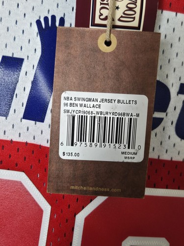Ben Wallace Washington Bullets Mitchell & Ness NBA Medium Jersey 1996-97 #30 NWT - Picture 5 of 5