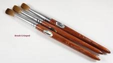 Petal Kolinsky Red Wood Handle Acrylic Nail Brush (Crimped) - Choose Your Size