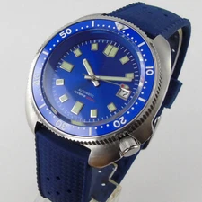 44mm Tandorio Sterile Blue Dial Japan NH35A Automatic Steel diving mens Watch