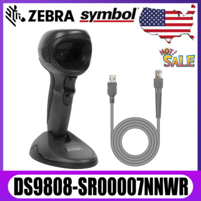 Zebra Symbol DS9808-SR00007NNWR 2D/1D/QR Code Barcode Scanner With USB ...