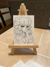 ACEO Original Mixed Media Painting Art Card ATC Pinup girl #722