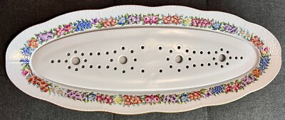   NEW Stunning! HEREND 24  Flower Garland Platter / Tray with Insert GDF