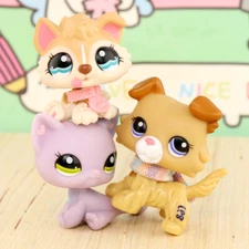 3x Pet Shop Figure Toy Husky 1013 Collie 2452 Sitting Cat 1994 with Accessories