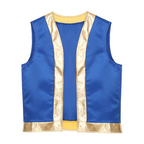 Men's Toad Vest Color Block Metallic Trim Waistcoat Halloween Cosplay Costumes - Picture 7 of 18