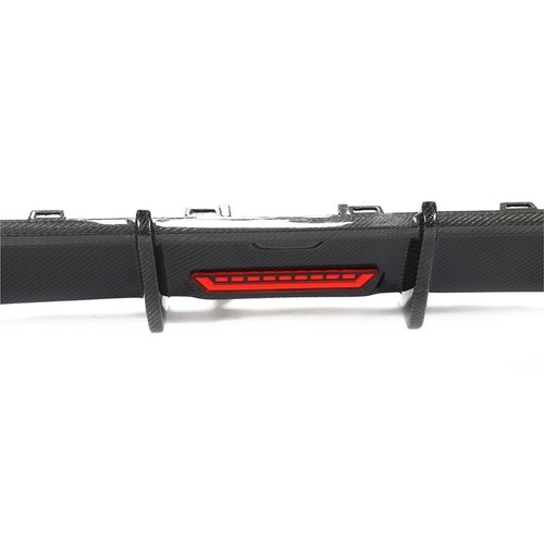 Fit For AUDI A6 A6L C8 2020-2021 REAL CARB ON Rear Bumper Diffuser Lip W/Light - Picture 12 of 14
