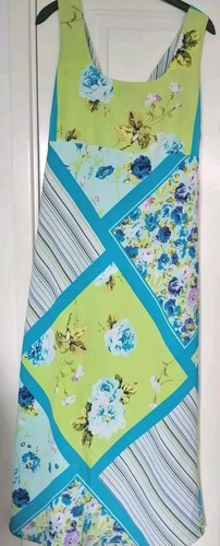 Kaleidascope Damengröße 18 langes Kleid mit offenem Rücken Blumenstreifen Damenkleid offen