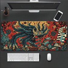 40 90cm Large Gothic -Inspired Demon Gaming Mouse Pad Desk Mat - Kanji Death