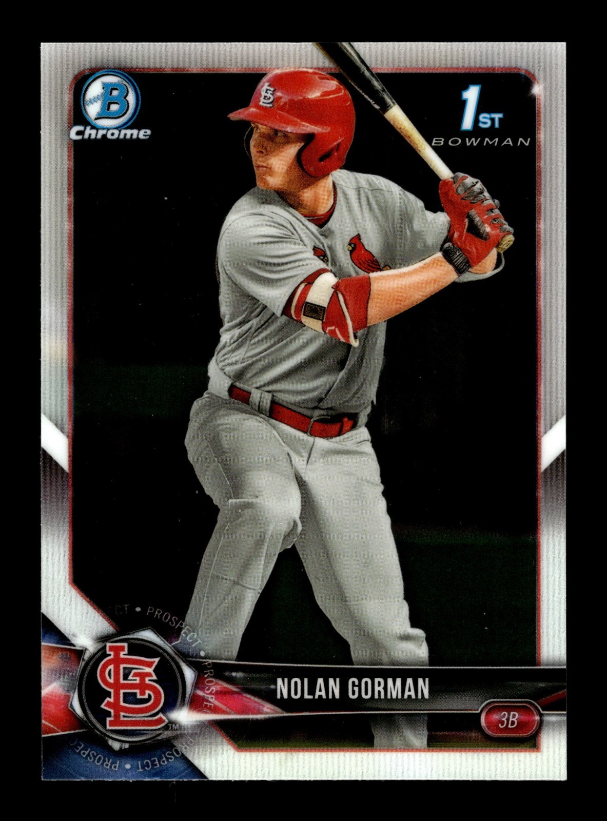 2018 Bowman Chrome Draft Nolan Gorman 1st Rookie St. Louis Cardinals #BDC-117