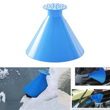 Magical Car Windshield Ice Snow Remover Scraper Tool Shaped Round Funnel Cone