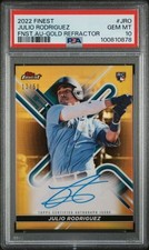 PSA 10 - 2022 Topps Finest JULIO RODRIGUEZ RC True Gold Refractor AUTO 13/50