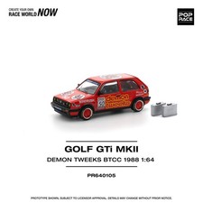 POP RACE 1/64 GOLF GTI MkII - TEAM DEMON TWEEKS BTCC 1988 Model Car