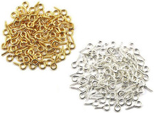 400Pcs Small Screw Eye Pins Hooks Mini Screw Eye Pin Peg Eye Screws for Jewelry