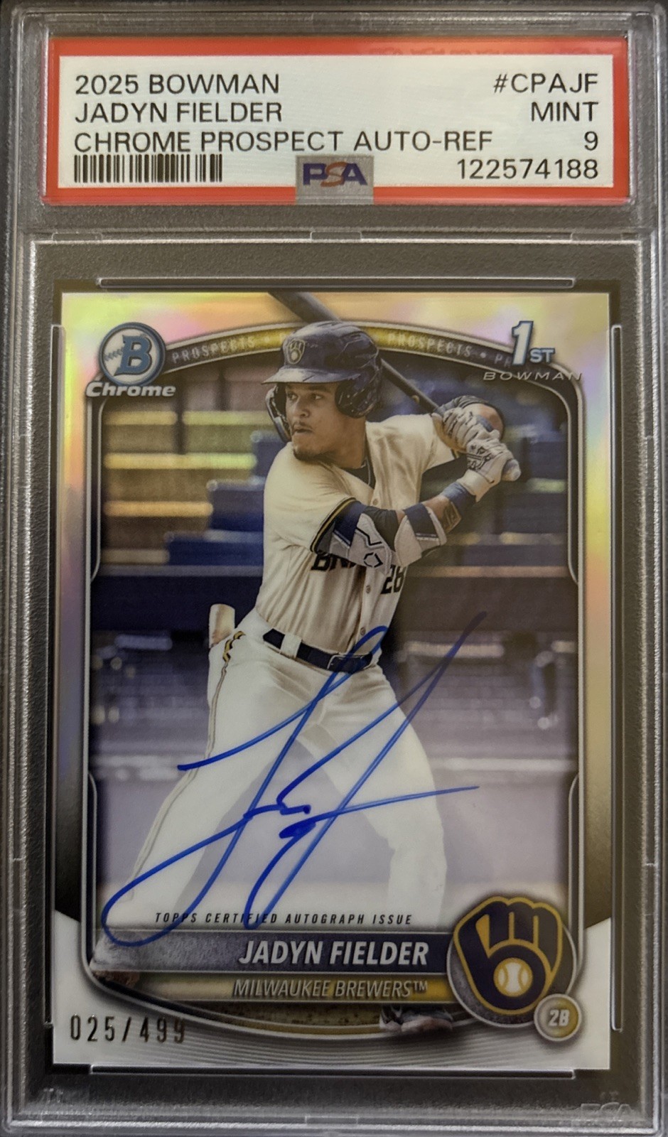 2025 Bowman Chrome Prospect Autographs Jadyn Fielder #CPA-JF Refractor /499