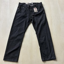 Levis 505 Jeans Boys 12 Husky 32x27 Black Straight Leg Adjustable Waist Denim