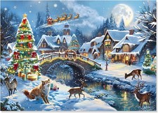 500 Piece Christmas Puzzles for Adults, Winter Holiday Town Jigsaw Puzzle,...
