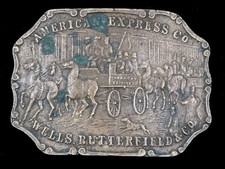 SF15112 VINTAGE 1970s AMERICAN EXPRESS CO. ADVERTISEMENT BELT BUCKLE