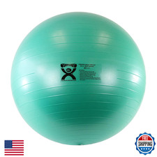 CanDo Deluxe Inflatable Exercise Ball, Green, 25.6", Extra Thick, Non-Slip