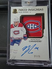 19-20 The Cup Inked Insignias #II-NS Nick Suzuki /75 Montreal Canadiens  Rookie 