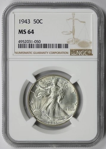 1943 Walking Liberty Half Dollar 50C MS 64 NGC