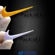 Pack of 2 Embroidered Swoosh Whit Yellow Iron On