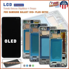 OLED LCD Display Digitizer Touch Screen Frame For Samsung Galaxy S10+ Plus G975U