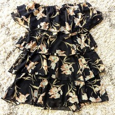 Forever 21 Y2K Floral Iris Off Shoulder Tiered Ruffle Mini Easter Dress