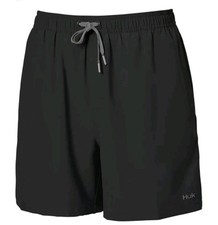 Huk mens Pursuit Volley Gray shorts Quick Dry Mesh Liner Size Small New