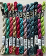 12 DMC Perle Cotton #5 Embroidery Thread Skeins Colorful Needlepoint LOT I