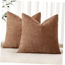 Pack of 2 Decorative Throw Pillow Covers 24" x 24" Pack of 2 Pecan Brown