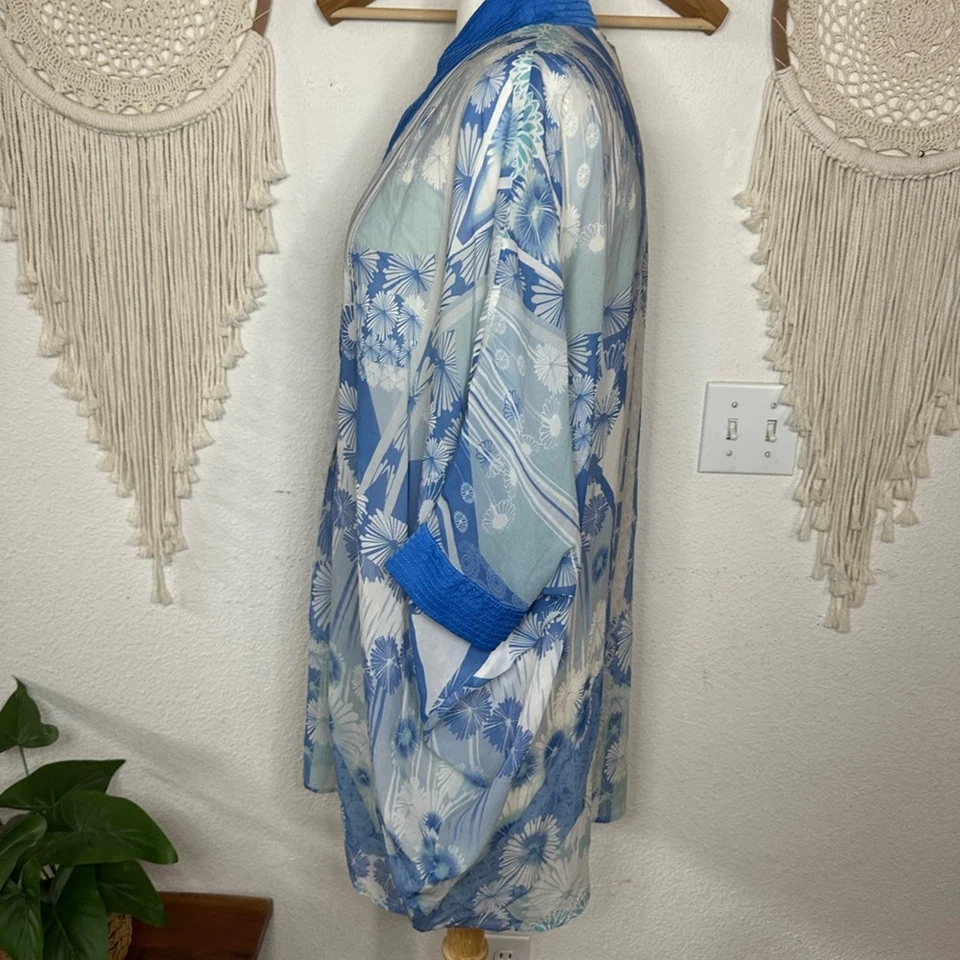 Bebe синий цветочный кафтан размер маленький - Изображение 3 из 4