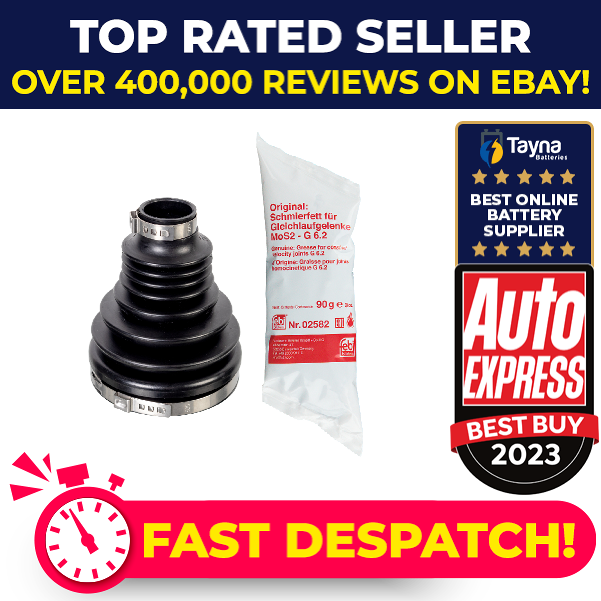 CV Joint Boot fits AUDI RS4 B9 2.9 Front Inner, Left 2017 on DECA C.V. 4M0407283