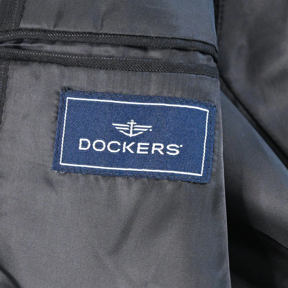 Dockers 40S 34x30 Black Striped Wool Mens Jacket Pants Suit - Image 4 of 4