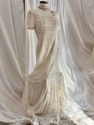 Sean Collection Ivory Pure Silk Beaded Short Sleeve Square Neck Wedding Dress 7 | eBay Sean Collection Ivory Pure Silk Beaded Short Sleeve Square Neck Wedding Dress 7 | eBay
