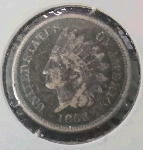 1863 US Indian Head Penny Cent 1c COIN - Good-Fine Condition Civil War Era