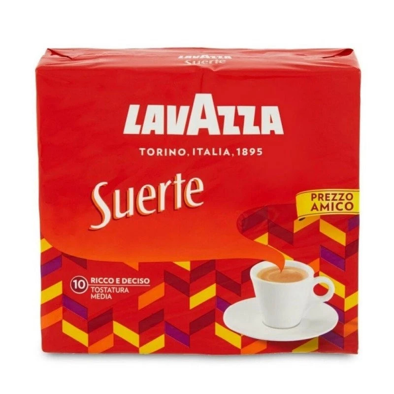 Lavazza - Suerte 500 gr Macinato Caffè Espresso Italiano Moka Intenso Ricco