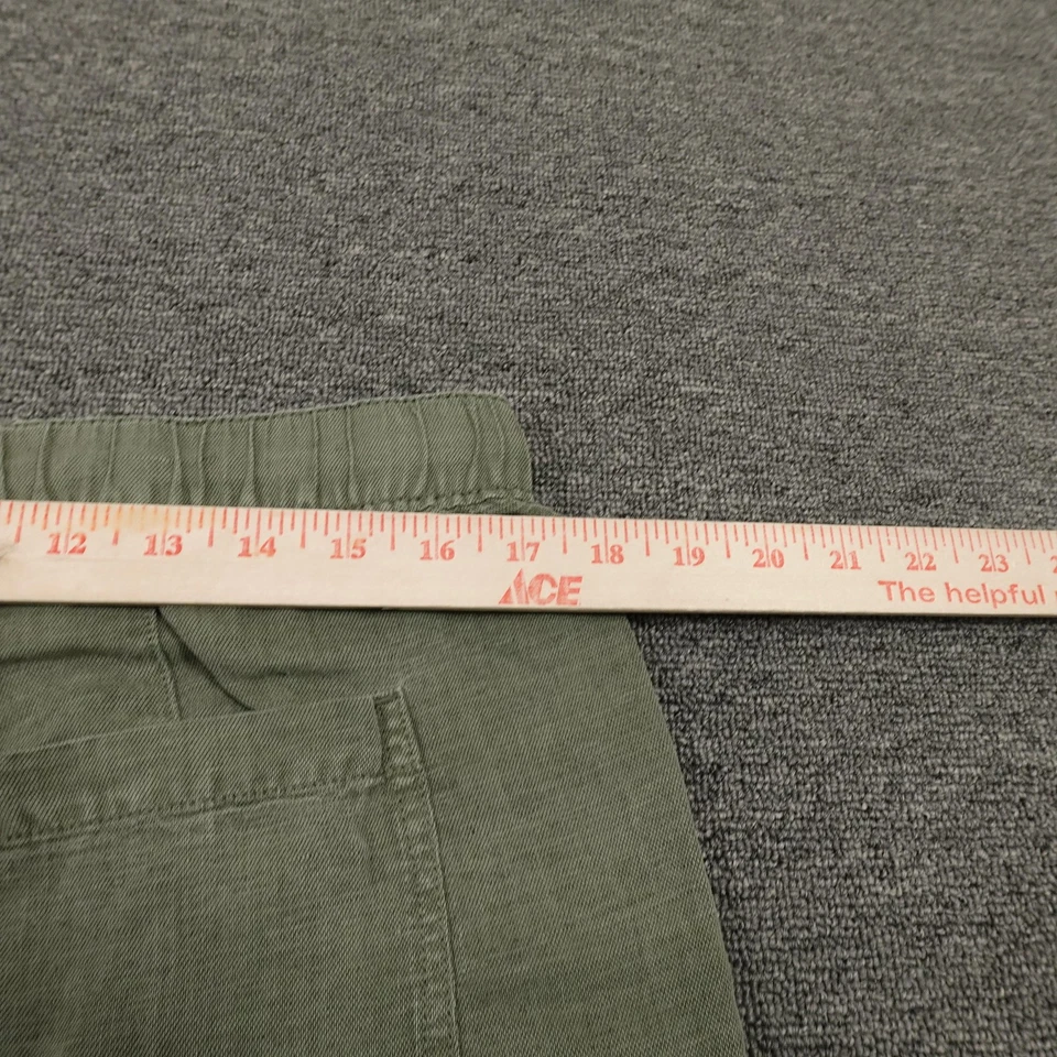 Pantalones Cortos C&C California Para Mujer XL Verde Oliva Lino Lyocell Bolsillos con Cordón Foto 4 de 4