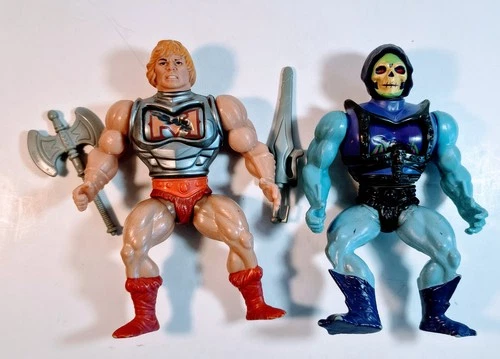 Vintage Mattel Masters of the Universe 1983 He-Man & Skeletor battle armor