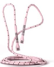 Sportbit  Beaded Jump Rope - Adjustable Speed Rope Fitness, Crossfit, Rose Pink
