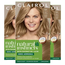 Natural Instincts Demi-Permanent Hair Dye, 8A Medium Cool Blonde Hair Color, Pac